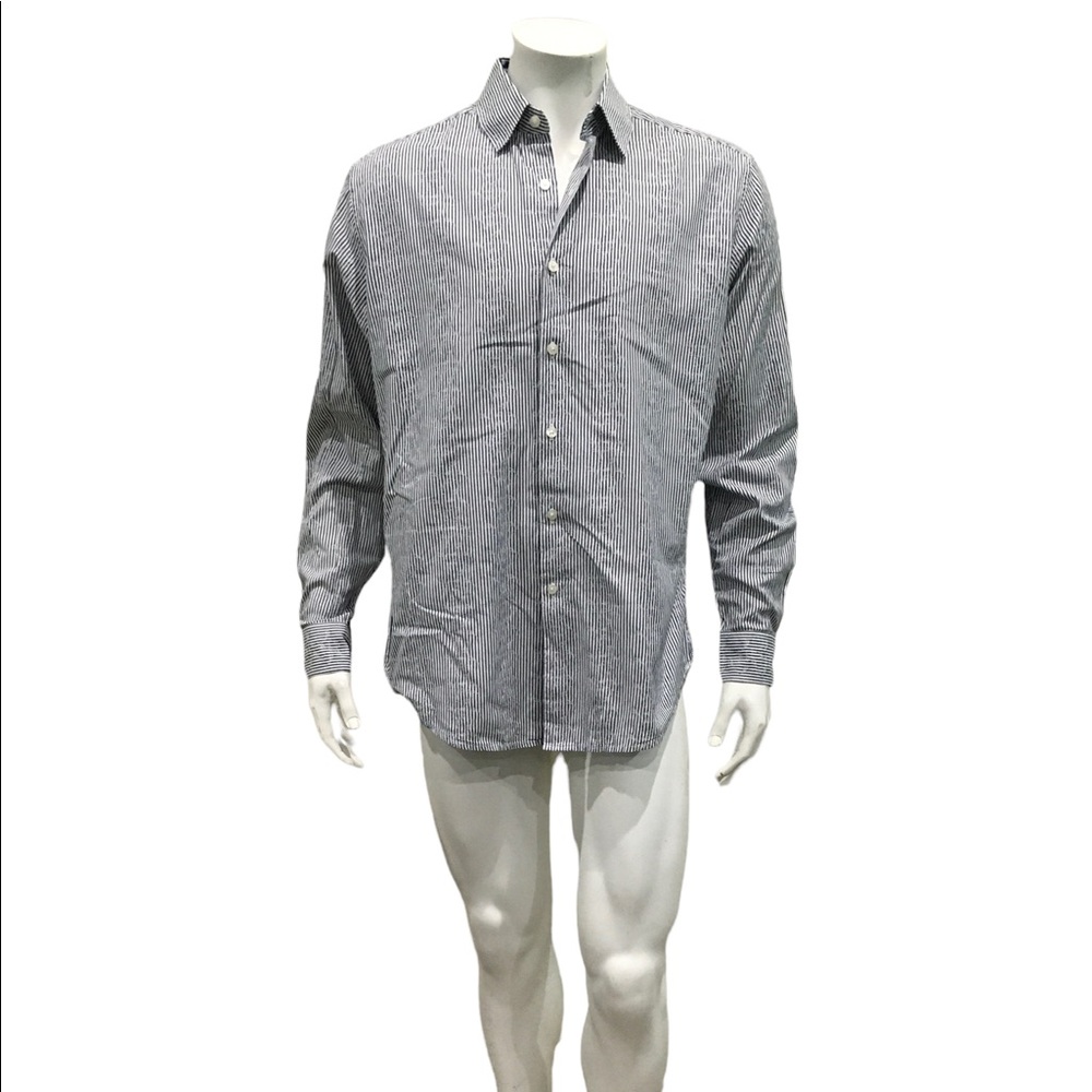Robert Graham Mens Blue Striped Dress Shirt